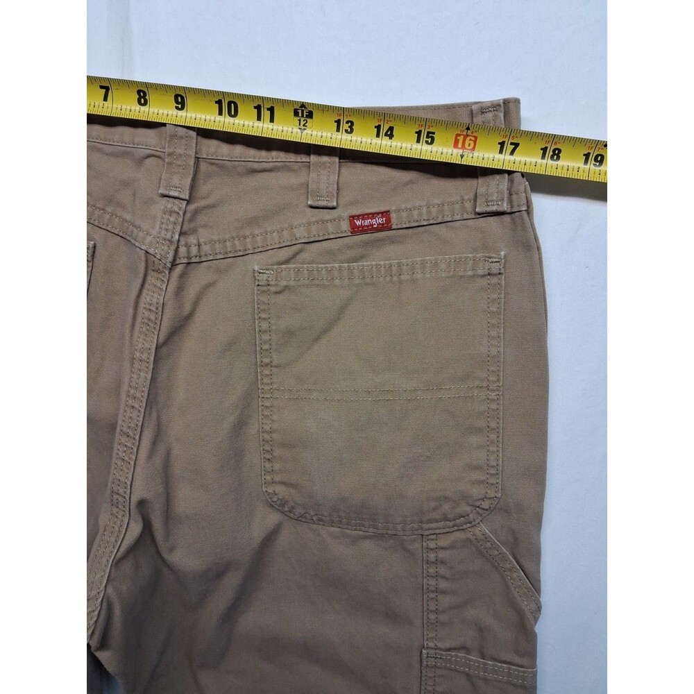 Wrangler Mens Pants Tan Brown 34x32 Cotton Carpenter Canvas Workwear Streetwear - Picture 5 of 6